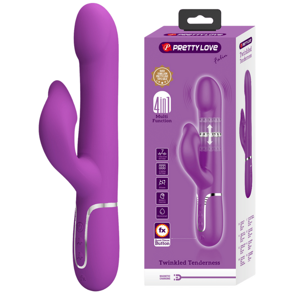 4in1 Multi-Function Rolling Beads Rabbit Vibrator - Falin - Multiple Colours - K. P.