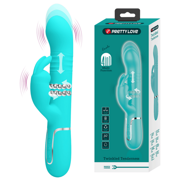 4in1 Multi-Function Thrusting Rabbit  Vibrator - Coale - Multiple Colours - K. P.