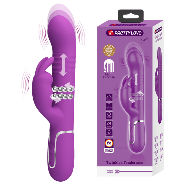 4in1 Multi-Function Thrusting Rabbit  Vibrator - Coale - Multiple Colours - K. P.