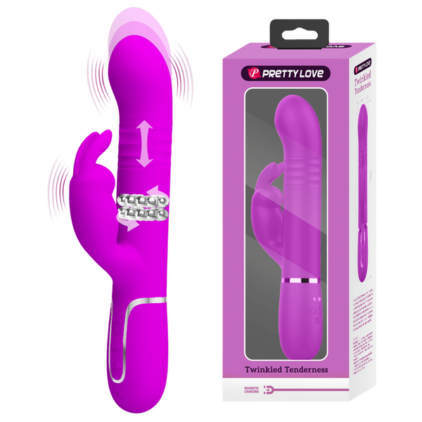 4in1 Multi-Function Thrusting Rabbit  Vibrator - Coale - Multiple Colours - K. P.