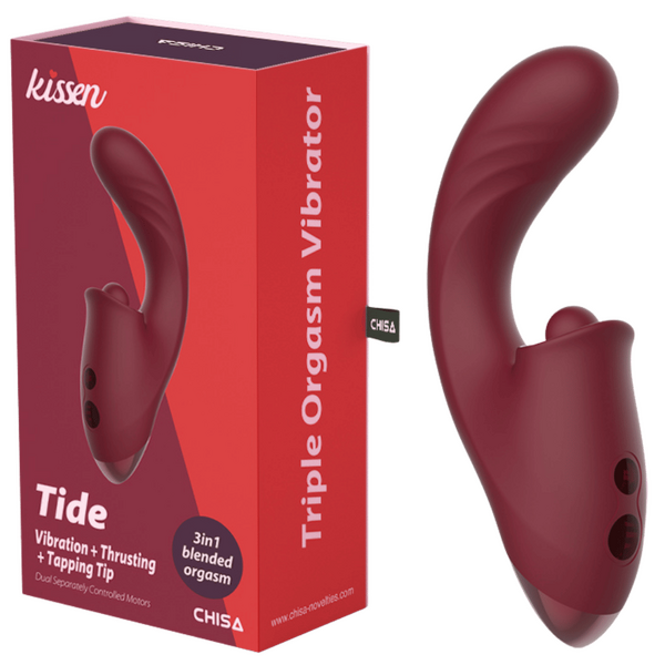 Kissen - Tide Thrusting Triple Orgasm Vibrator - Merlot - K. P.