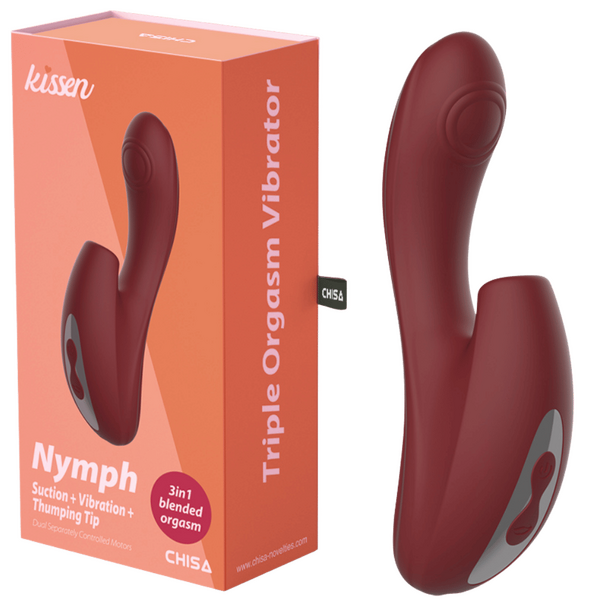 Kissen - Nymph Suction Triple Orgasm Vibrator - Merlot - K. P.