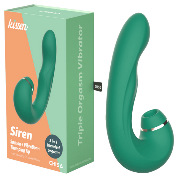 Kissen - Siren Suction Triple Action Vibrator - Green - K. P.