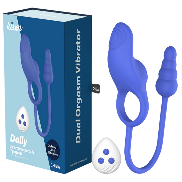 Kissen - Dally Cock Ring + Anal Vibrator - Blue - K. P.