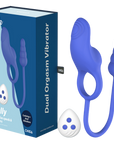 Kissen - Dally Cock Ring + Anal Vibrator - Blue - K. P.