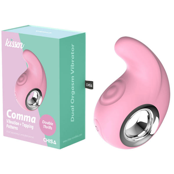 Kissen - Comma Tapping Dual Orgasm Vibrator - Pink - K. P.