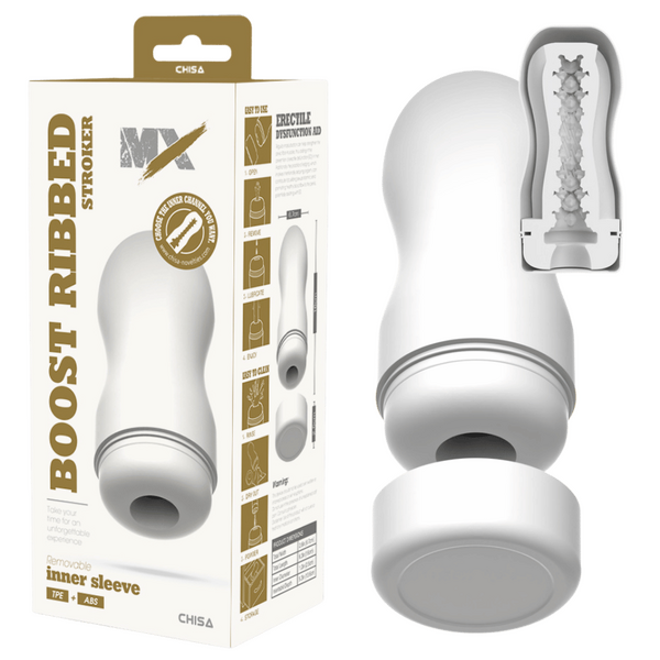 MX - Boost Ribbed Stroker - White - K. P.