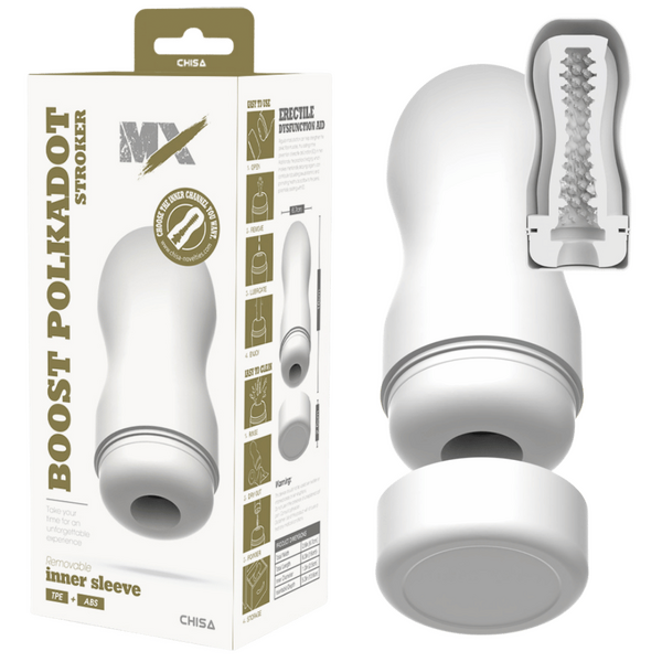 MX - Boost Polkadot Stroker - White - K. P.