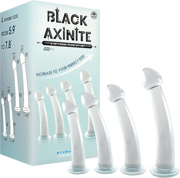 Black Axinite - 4 In 1 Anal Plug Kit Set - Multiple Colours - K. P.