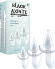 Black Axinite - 3 In 1 Anal Plug Kit with Tail - Multiple Colours - K. P.