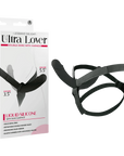 Ultra Lover - Double Dong with Harness - Black - K. P.