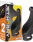 Jet Horny - Cock Ring with Ball Strap and Clit Stimulator - Black - Kinky Playhouse
