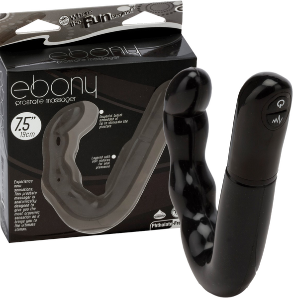 Vibrating Prostate Massager - Ebony - Black - K. P.