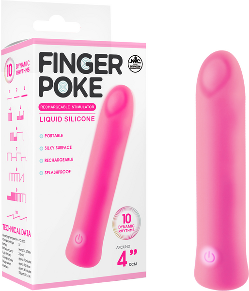4&quot; Rechargeable Stimulator - Finger Poke - Multiple Colours