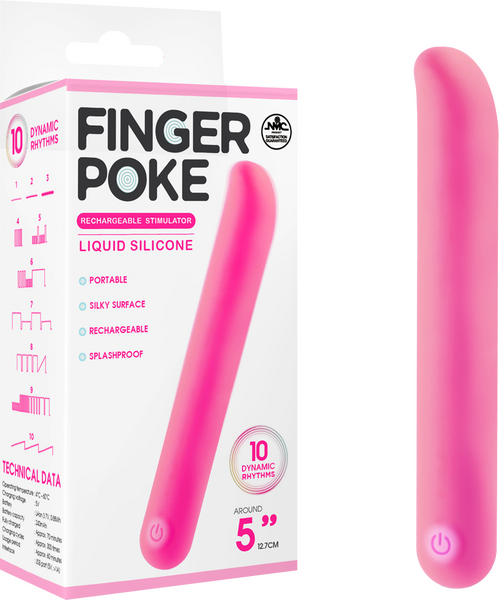 5&quot; Rechargeable Stimulator - Finger Poke - Multiple Colours