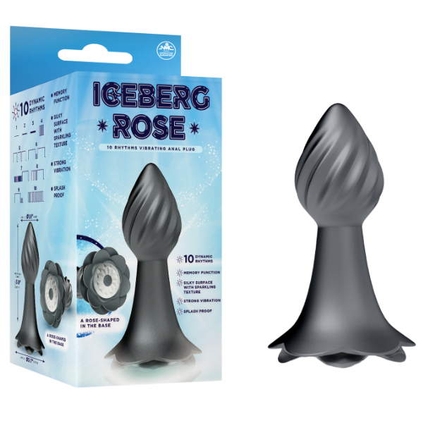 Iceberg Rose - 10 Rhythms Vibrating Anal Plug - Multiple Colours - K. P.