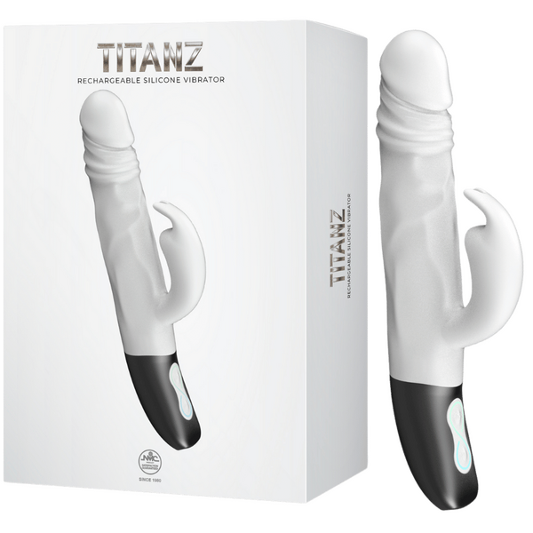 Titanz - Rotating Rabbit Rechargeable Silicone Vibrator - Multiple Colours - K. P.