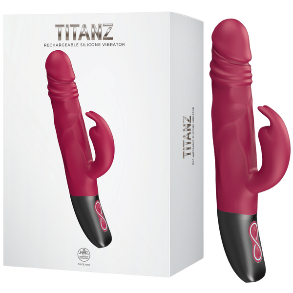 Titanz - Rotating Rabbit Rechargeable Silicone Vibrator - Multiple Colours - K. P.