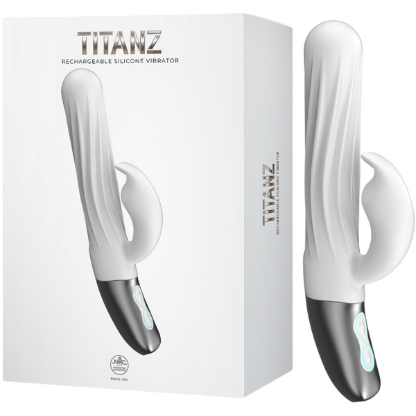 Titanz - Thrusting Rabbit Rechargeable Silicone Vibrator - Multiple Colours - K. P.