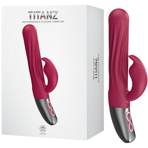 Titanz - Thrusting Rabbit Rechargeable Silicone Vibrator - Multiple Colours - K. P.