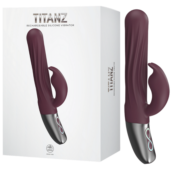 Titanz - Thrusting Rabbit Rechargeable Silicone Vibrator - Multiple Colours - K. P.