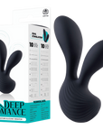 Deep Romance - Dual Motors Silicone Vibrator - Black - K. P.