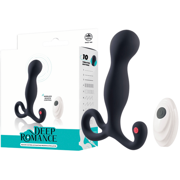 Deep Romance - Remote Controlled Silicone Prostate Stimulator - Black - K. P.