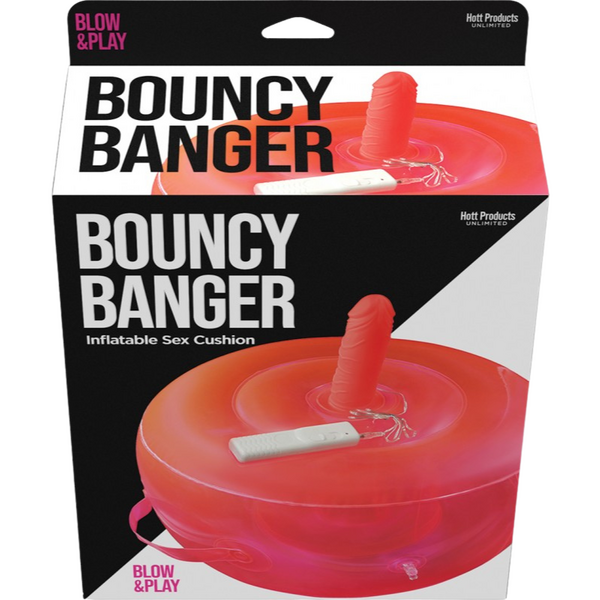 Bouncy Banger Inflatable Vibrating Dildo - Red - K. P.