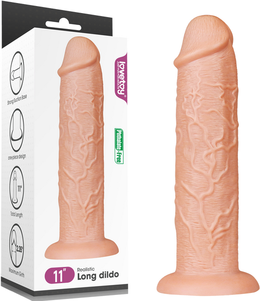 11'' Realistic Long Dildo - Flesh - K. P.