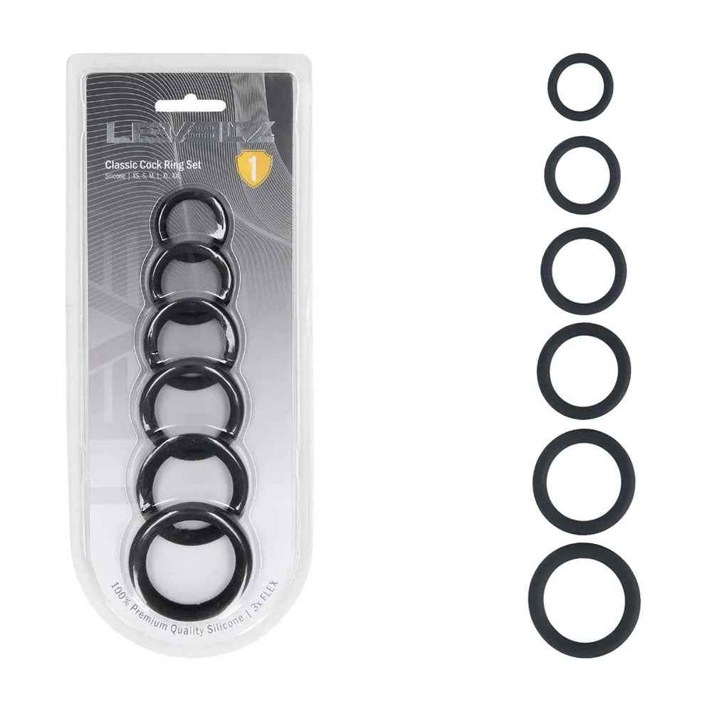 LEVELZ Classic Silicone Cock Ring Set of 6