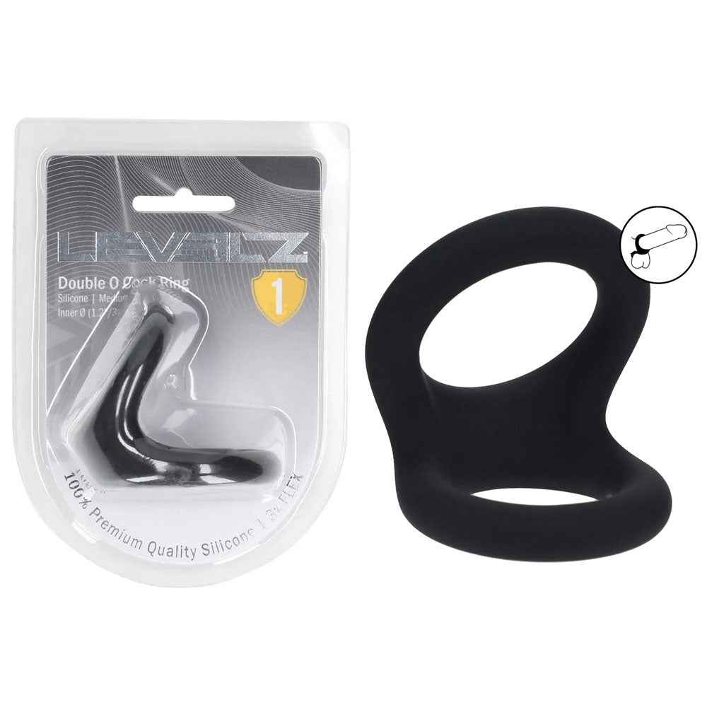 LEVELZ Double O Silicone Cock Ring - M - Black