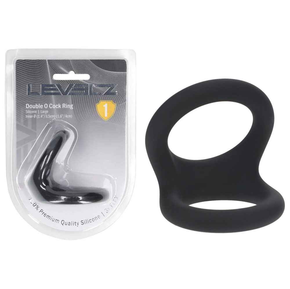 LEVELZ Double O Silicone Cock Ring - L - Black