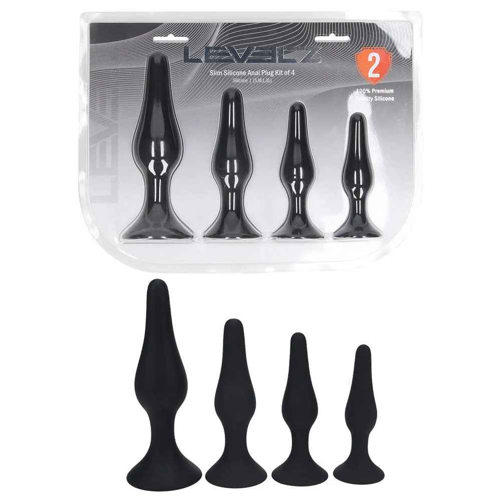 LEVELZ Slim Silicone Anal Plug Kit of 4