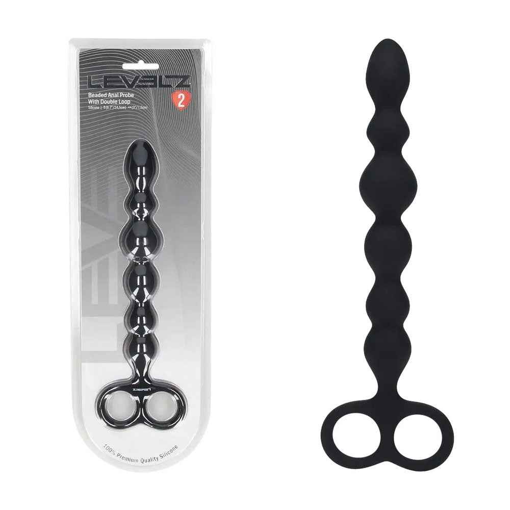 LEVELZ Beaded Silicone Anal Probe with Double Loop