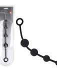 LEVELZ Curved Silicone Anal Beads - Black