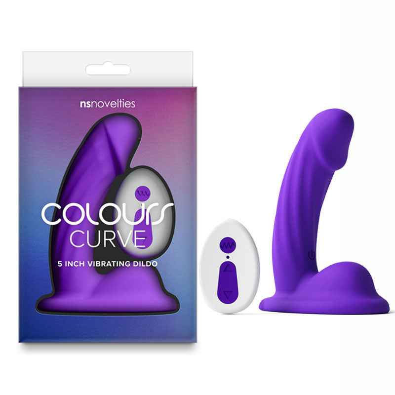 Colours Curve - Vibrating 5'' Dildo - Purple