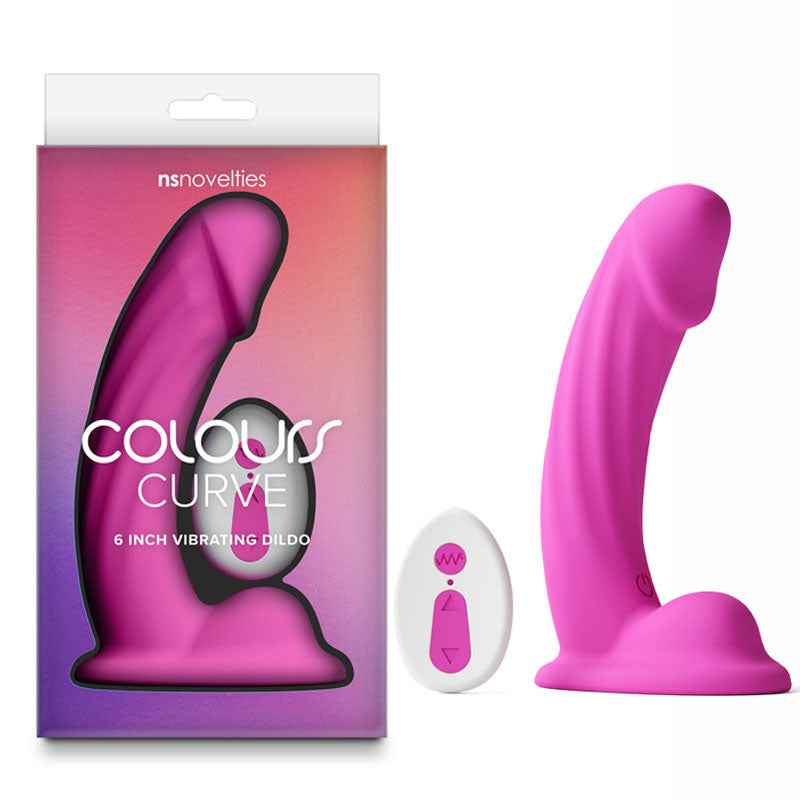 Colours Curve - Vibrating 6'' Dildo - Pink