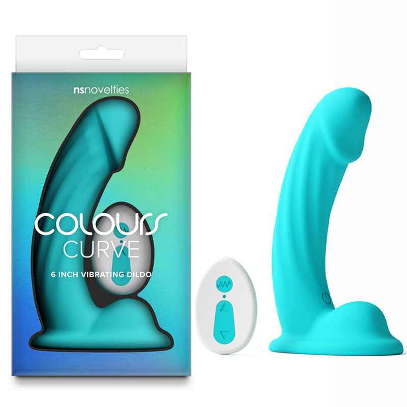 Colours Curve - Vibrating 6'' Dildo - Teal