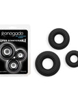Renegade 3pc Fireman Rings - Black