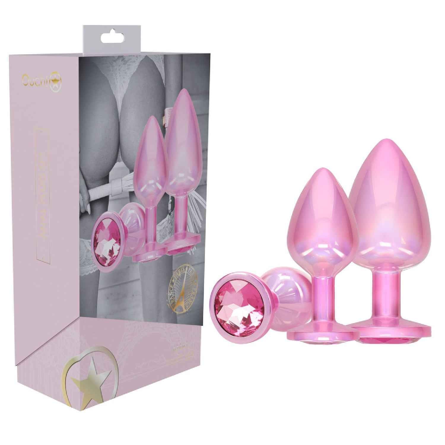 OUCH! Paris Collection - Metal Anal Plug Set - Pink