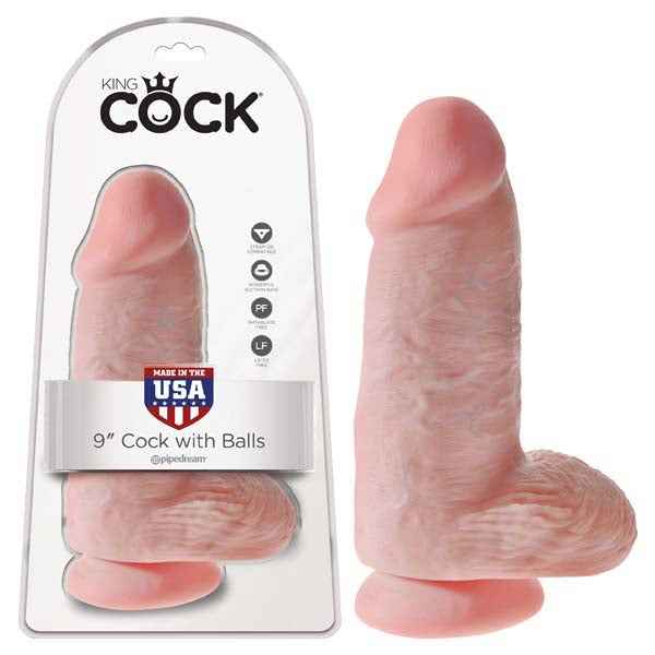 King Cock Chubby 9" Dildo with Balls - Flesh