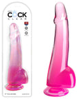 King Cock Clear 10'' Cock with Balls - Pink