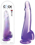 King Cock Clear 10'' Cock with Balls - Purple