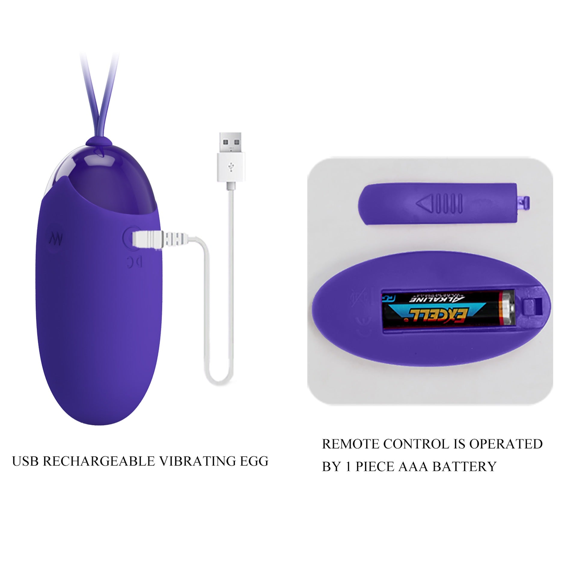 Remote Control Vibrating Love Egg - Berger - Youth - Purple - K. P.