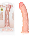 REALROCK Realistic Regular Curved Dildo with Suction Cup - 23 cm