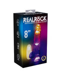 REALROCK 8'' with Balls Wireless Rechargeable LED Vibrating Dong