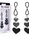 Sex & Mischief Heart Nipple Ties - Black