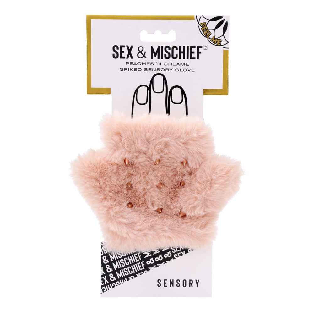 Sex & Mischief Peaches n CreaMe Spiked Sensory Glove - Peach