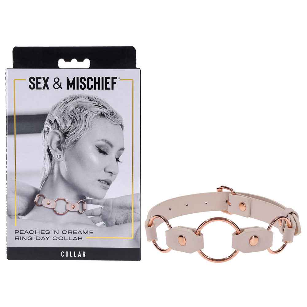 Sex & Mischief Peaches n CreaMe Ring Day Collar - Peach