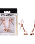 Sex & Mischief Peaches n CreaMe Bell Nipple Clamps - Peach/Rose Gold